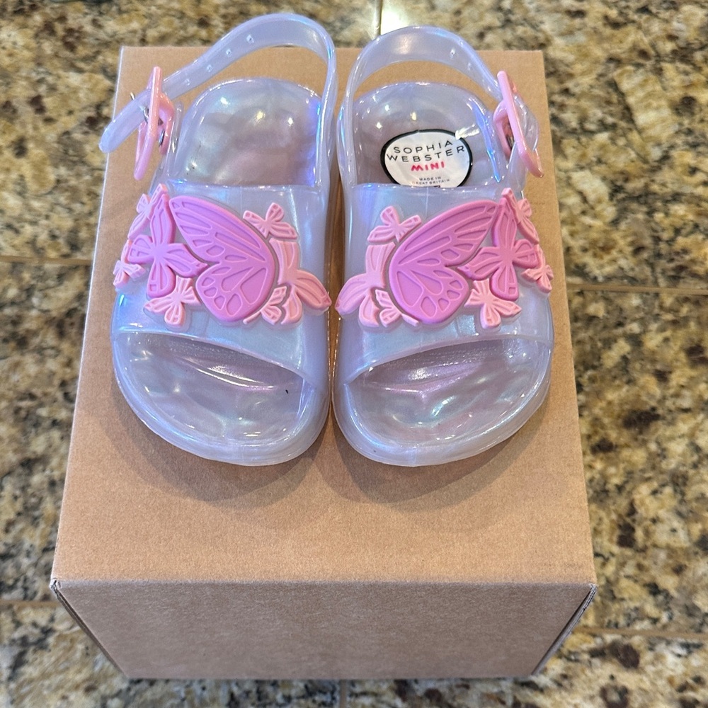 Sophia Webster toddler jelly Sandals with Butterfly Accent - size EU 21 - EUC